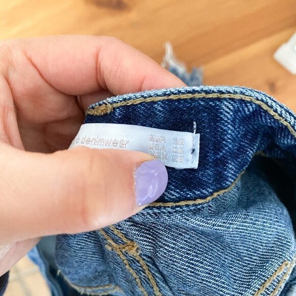 🦋 ZARA Distressed Denim High Rise Jean Shorts 6 Casual Comfy Cute Boho Retro - Picture 6 of 6